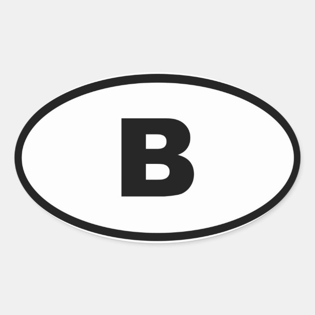 Adesivo Oval Bélgica - B - Europeu (Frente)