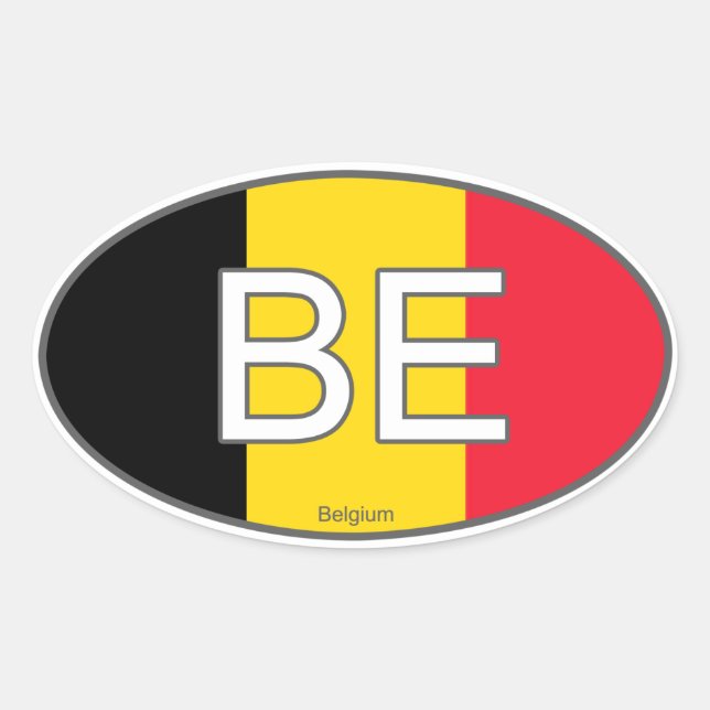 Adesivo Oval Bélgica EuroSticker (Frente)