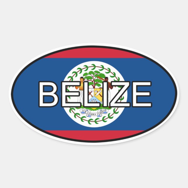 Adesivo Oval Belize Euro Sticker (Frente)