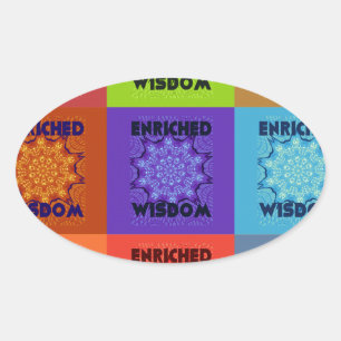 Adesivo Oval Belo Impressão de arte Pop: Enriquecida