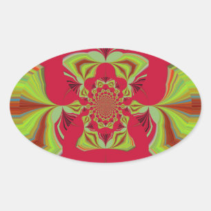 Adesivo Oval Belo Incrível Padrão Africano de Motif Amarelo