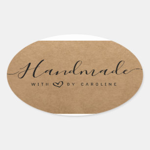 Adesivo Oval belo script do Heart Sticker