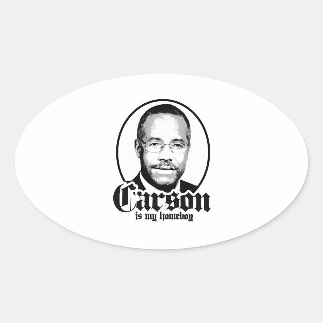Adesivo Oval Ben Carson é meu Ficar em casa (Frente)