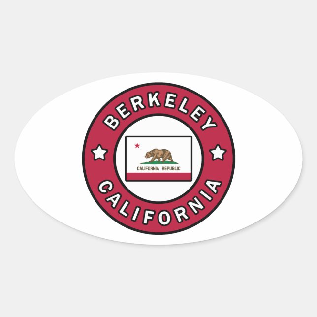 Adesivo Oval Berkeley California (Frente)
