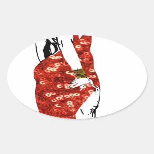 Adesivo Oval bettie pin up
