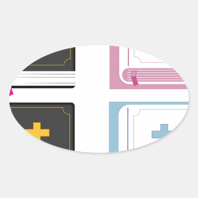 Adesivo Oval bíblias (Frente)