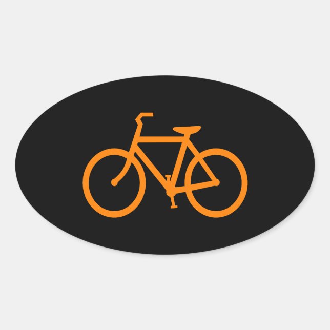 Adesivo Oval Bicicleta Laranja (Frente)