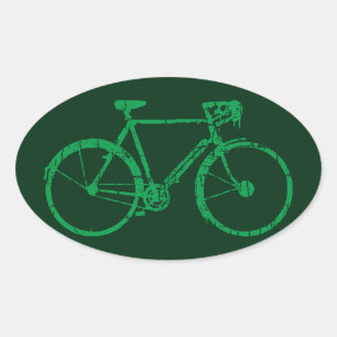 Adesivo Oval bicicleta verde. biking legal