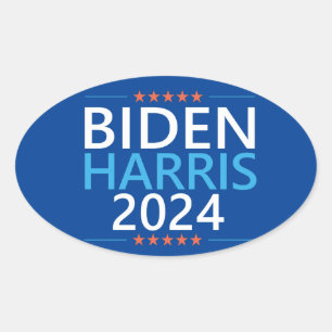Adesivo Oval Biden Harris 2024 para a eleição do presidente dos
