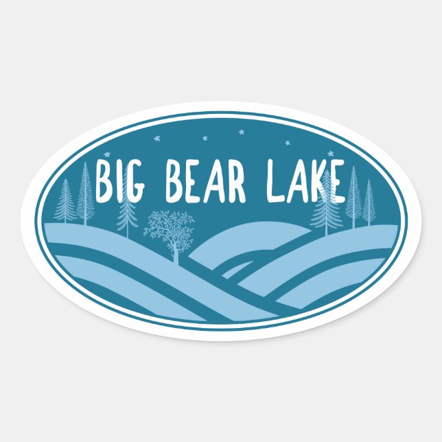 Adesivo Oval Big Bear Lake California ao ar livre (Frente)