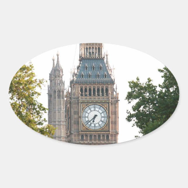 Adesivo Oval Big Ben London Inglaterra (Frente)