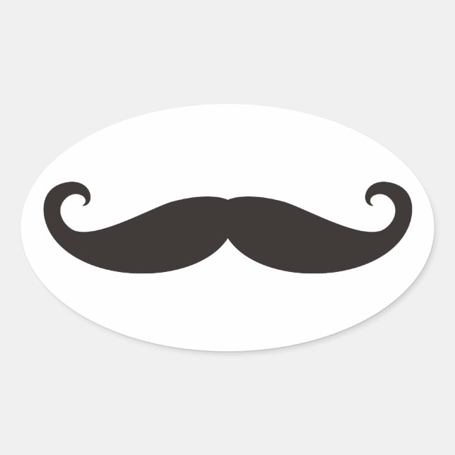 Adesivo Oval bigode / bigode / Schberrbart (Frente)