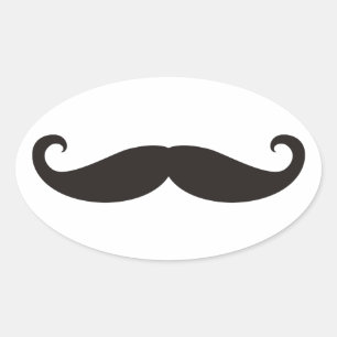 Adesivo Oval Bigode/Moustache/Schnurrbart