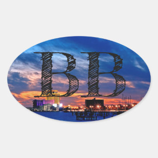 Adesivo Oval Biloxi Beach "BB" Oval Sticker