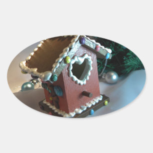 Adesivo Oval Birdhouse do pão-de-espécie mim