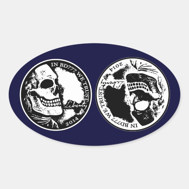 Adesivo Oval Black Death 777 - Liberty (Frente)
