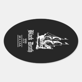 Adesivo Oval Black Death 777 - Ol ships Rum