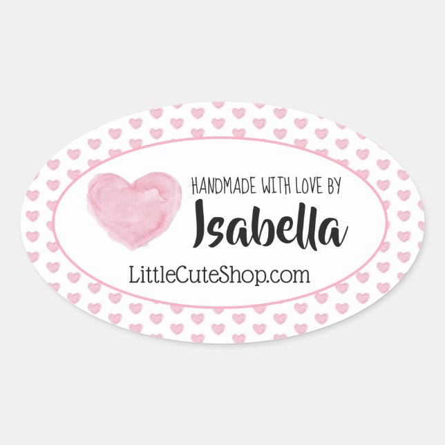 Adesivo Oval Blocos de Corações Bestiais (Frente)