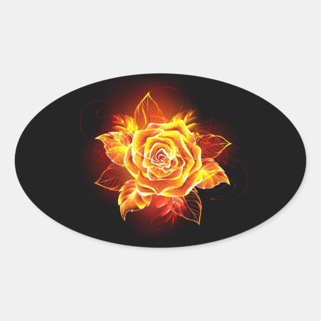 Adesivo Oval Blooming Fire Rosa (Frente)