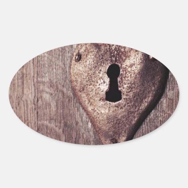 Adesivo Oval Bloquear Coração (Frente)