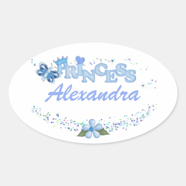 Adesivo Oval Blue Princess Oval Sticker (Frente)