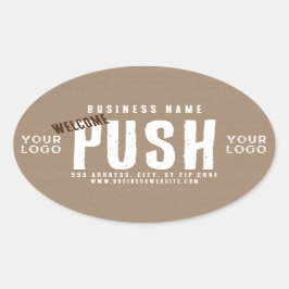 Adesivo Oval Boas-vindas Russo Charm Kraft Paper Negócios
