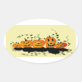 Adesivo Oval Bobo Pumpkins Halloween Sticker