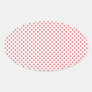 Adesivo Oval Bolinhas cor-de-rosa corais por Shirley Taylor
