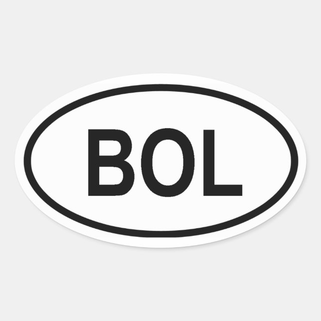 Adesivo Oval Bolívia "BOL" (Frente)