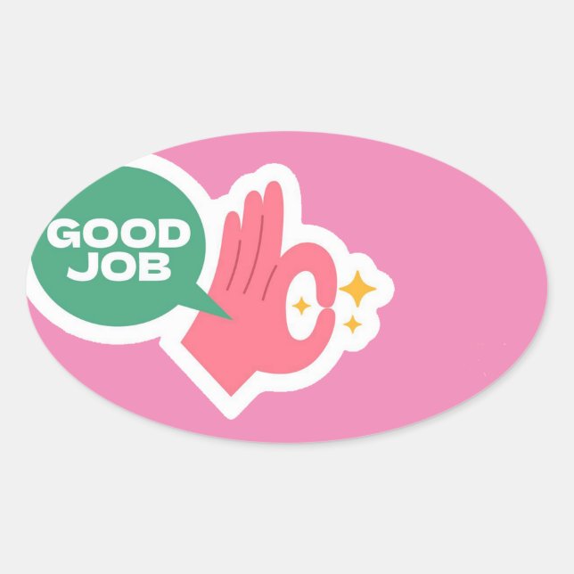 Adesivo Oval Bom trabalho, Stickers ovais (Frente)