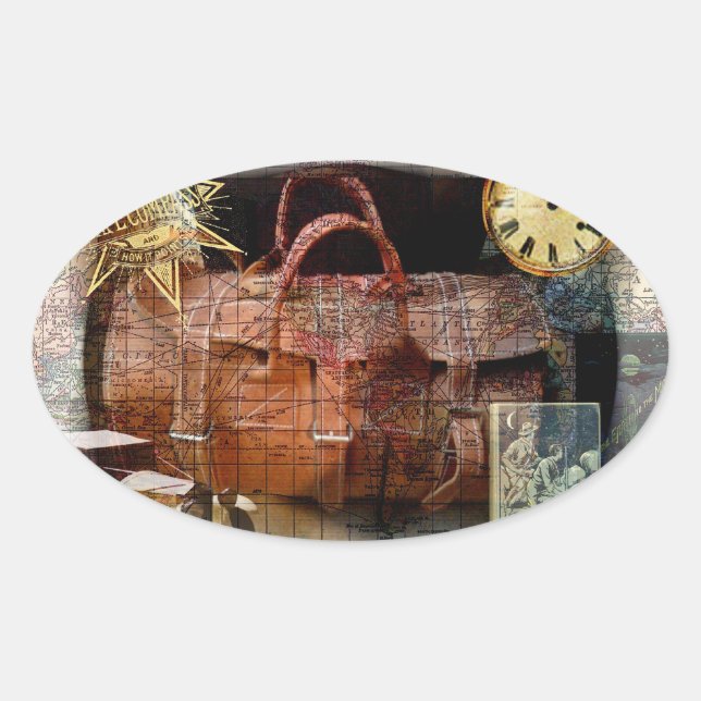 Adesivo Oval Bon Voyage (Frente)