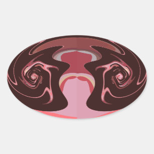 Adesivo Oval Bonita Maroon Motif Impressão