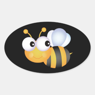 Adesivo Oval Bonito Bumble a abelha