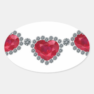 Adesivo Oval Bonito mulher Ruby Necklace