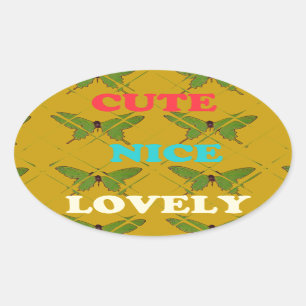 Adesivo Oval Borboleta Colorida Décor: Bonita, Bonita e Amável.