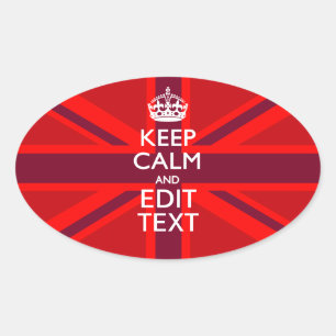 Adesivo Oval Borgonha vermelha mantem a calma sua bandeira de