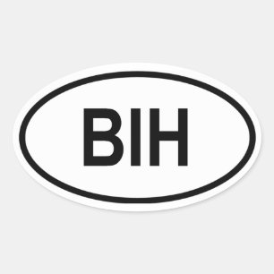 Adesivo Oval Bósnia & Herzegovina "BIH "