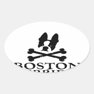 Adesivo Oval Boston Oficial Terriers Rock Merch