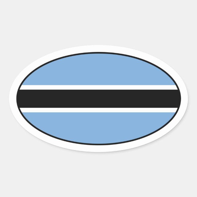 Adesivo Oval Botsuana Flag Oval Sticker (Frente)