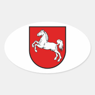 Adesivo Oval Brasão de Baixa Saxónia (Alemanha)
