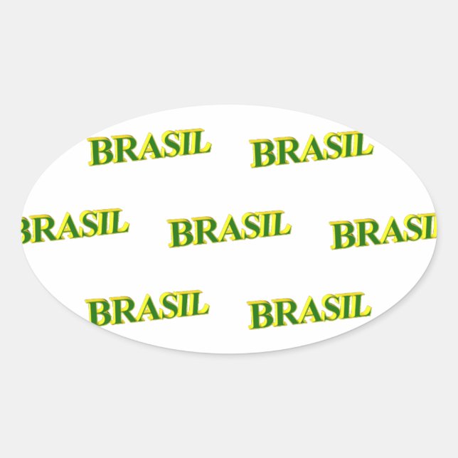 Adesivo Oval Brasil 3D (Frente)