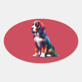 Adesivo Oval Briard Dog
