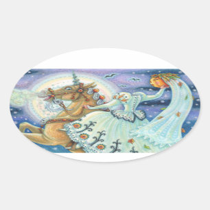 ADESIVO OVAL BRIDE DE DORMIR, FOLHA UNICORN STICKERS