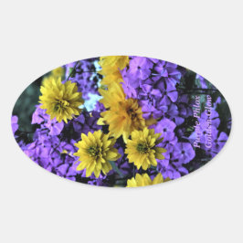 Adesivo Oval Brilho do Ouro Phlox Roxo