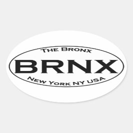 Adesivo Oval BRNX - O logotipo Bronx New York Oval
