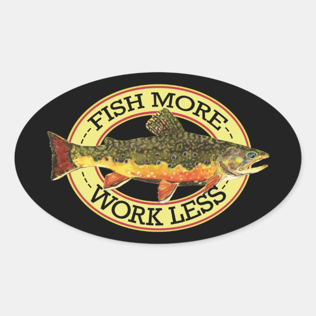 Adesivo Oval Brook Trout Fly Fish's (Frente)