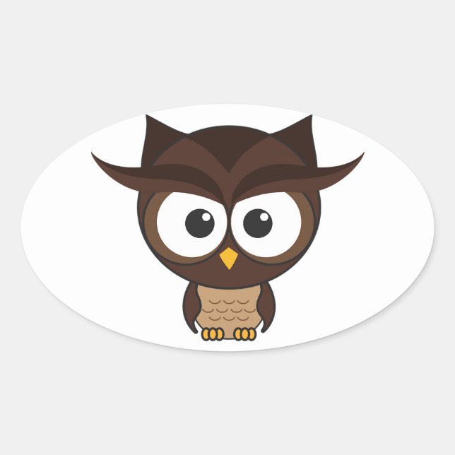 Adesivo Oval Brown Owl (Frente)