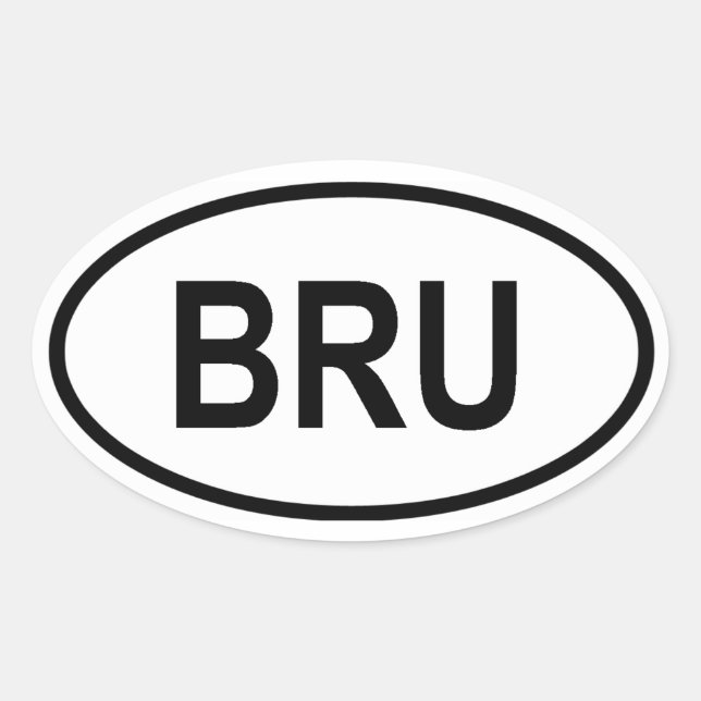 Adesivo Oval Brunei "BRU" (Frente)