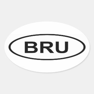 Adesivo Oval Brunei "BRU"