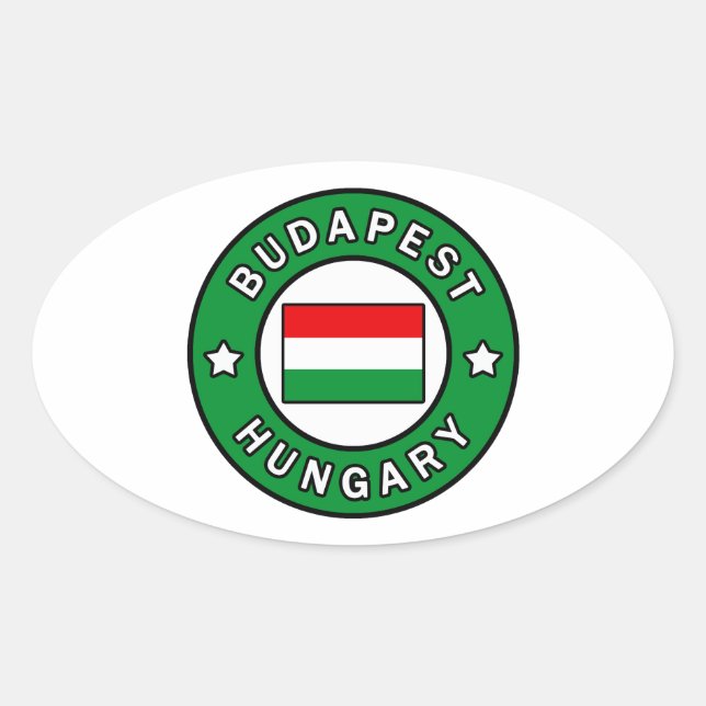 Adesivo Oval Budapest Hungria (Frente)